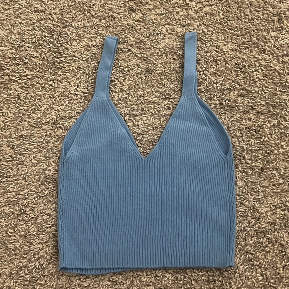 American Eagle Blue Ribbed Knit Sweater and Tank - Picture 6 of 9